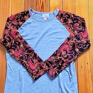Lularoe Randy Size XXS - Heather Light Gray Baseball Tee